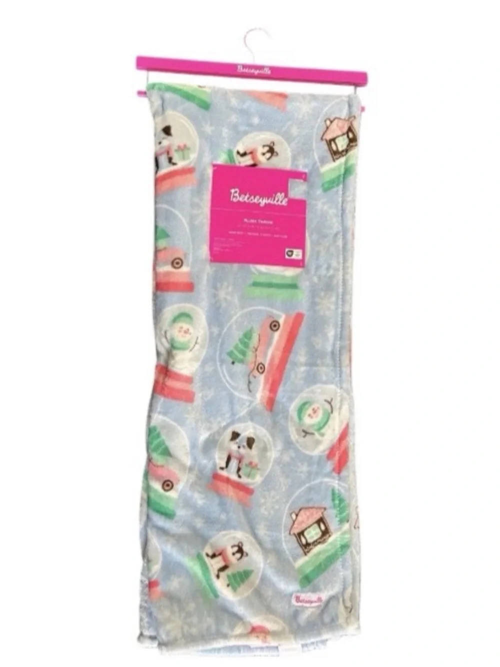 NEW BETSEYVILLE Plush Throw Betsey Johnson Blanket 50” X 70” Snow Globes